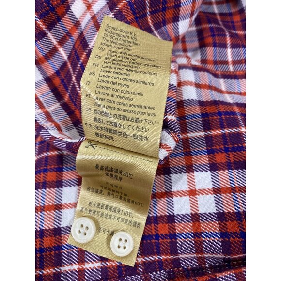 Scotch & Soda Mens Flannel Button Shirt Amsterdam Couture Small - Picture 9 of 10